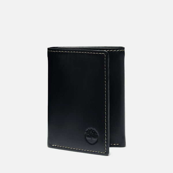 Men's Durham Leather Trifold Wallet / Black