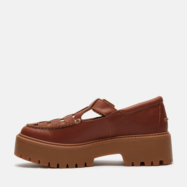 Women's Stone Street Platform Buckle Shoe / Rust Full-Grain