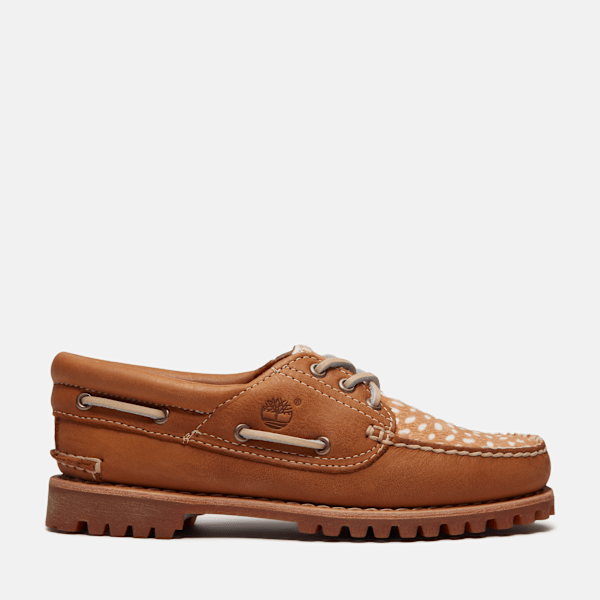 Women's Timberland® Authentic 3-Eye Boat Shoe / Medium Brown Full-Grain/Natural