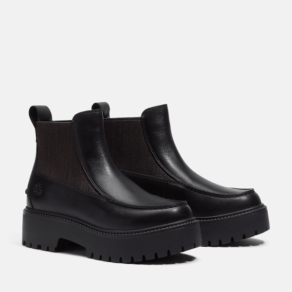 Women's Stone Street Platform Chelsea Boot / Black Full-Grain