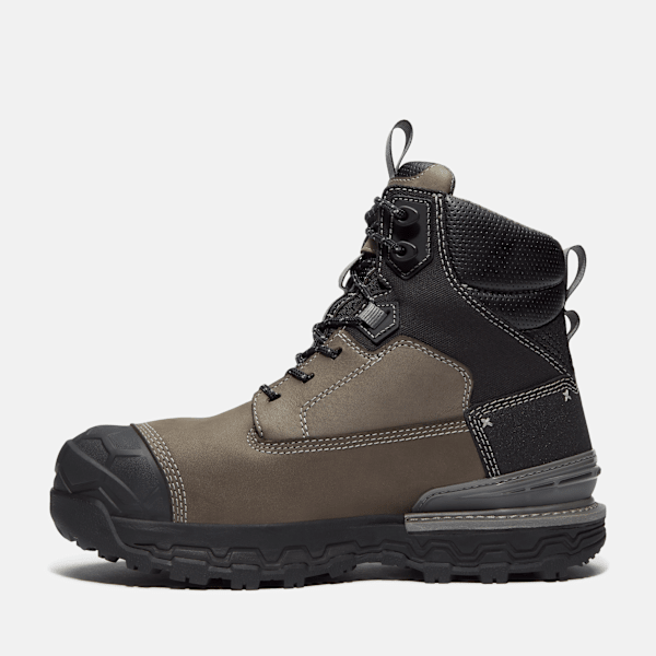 Men's Boondock Ultralight 6" Composite Toe Waterproof Work Boot / Grey Full-Grain/Black