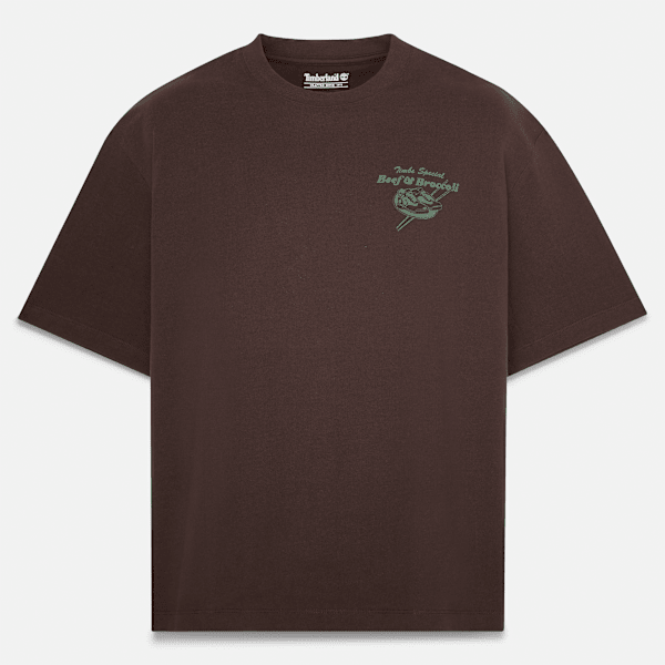 Men's Beef &amp; Broccoli Graphic T-Shirt / Dark Brown
