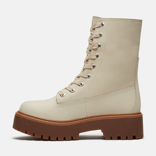 Women's Stone Street Platform Mid Boot / Light Beige Nubuck