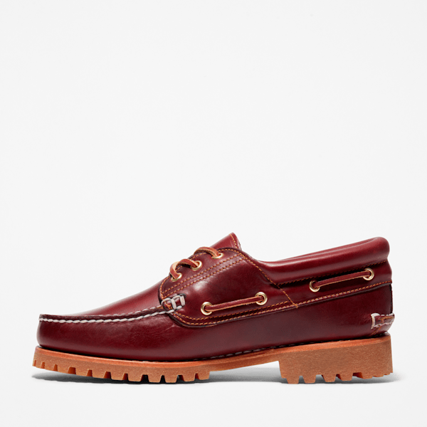 Men's Timberland® Authentic 3-Eye Lug Handsewn Boat Shoe / Burgundy