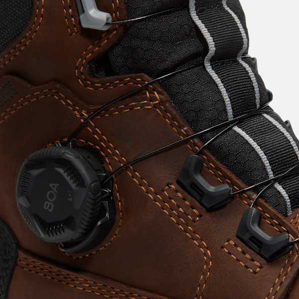 Men's Timberland PRO® Boondock Ultralight 8" Composite-Toe Work Boot with BOA® Fit System / Brown Full-Grain/Grey