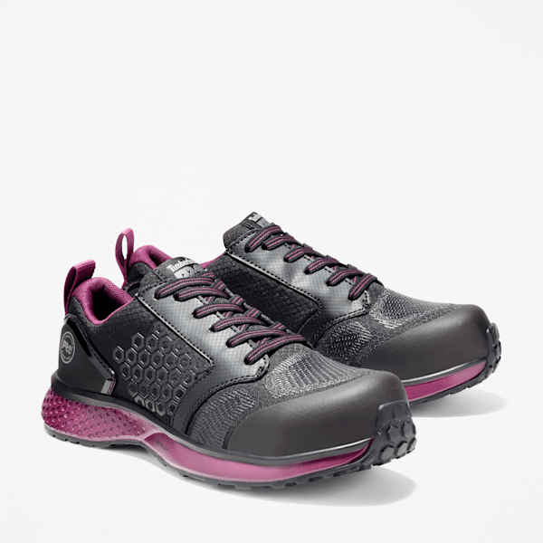 Women's Reaxion Composite Toe Work Sneaker / Black/Purple