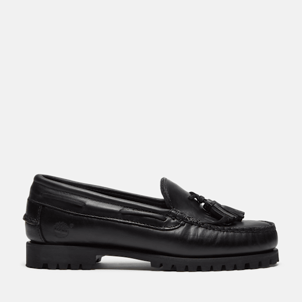 Women's Timberland® Authentic Kiltie Loafer / Black Full-Grain
