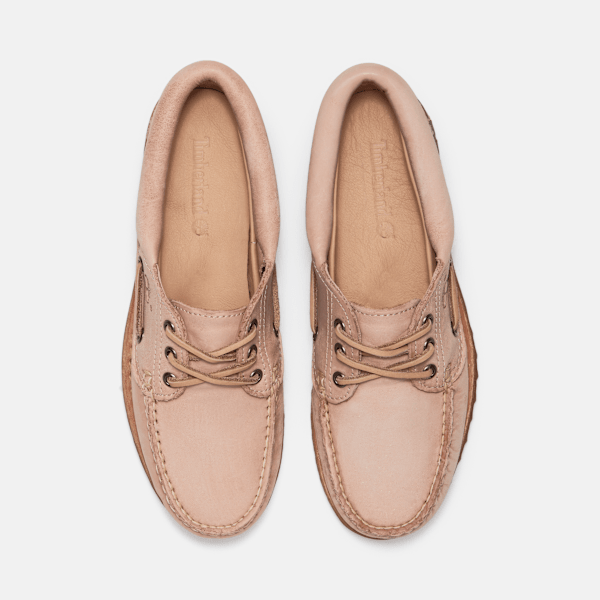 Women's Timberland® Authentic 3-Eye Boat Shoe / Light Pink Full-Grain