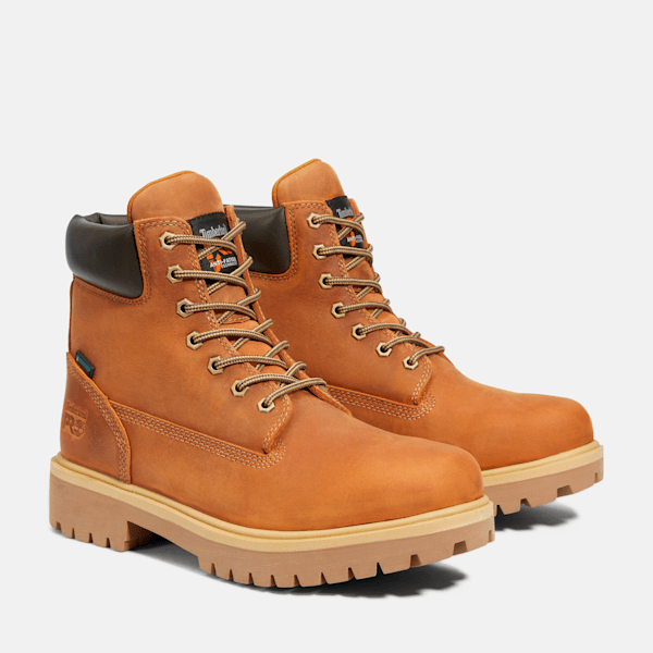 Men's Direct Attach 6" Soft Toe Waterproof Work Boot / Brown/Marigold