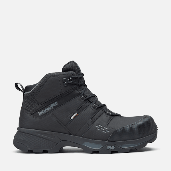 Men's Switchback Comp-Toe Waterproof Work Boot / Black Full-Grain/Grey