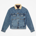Men's Denim Trucker Jacket / Glacier Tint Marble Wash