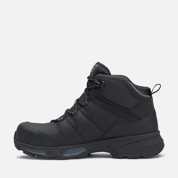 Men's Switchback Comp-Toe Waterproof Work Boot / Black Full-Grain/Grey