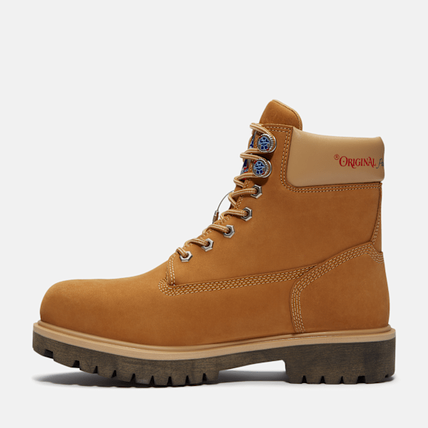 Men's Timberland PRO® and Pabst Blue Ribbon Direct Attach 6" Soft Toe Waterproof Work Boot / Wheat Nubuck