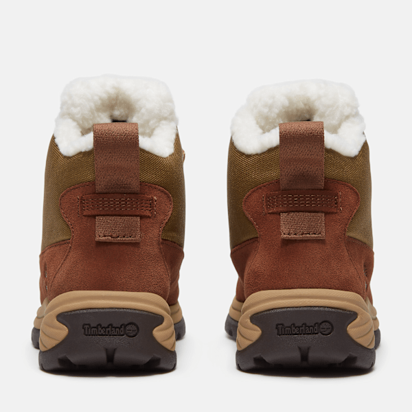 Women's White Ledge Waterproof Snow Boot / Brown Suede/Gold