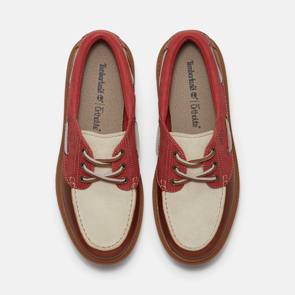 Women's Stone Street Platform Boat Shoe / Rust Full-Grain/Medium Red