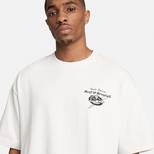 Men's Beef &amp; Broccoli Graphic T-Shirt / Vintage White