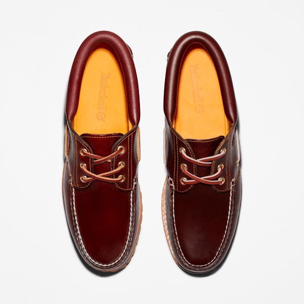 Men's Timberland® Authentic 3-Eye Lug Handsewn Boat Shoe / Burgundy