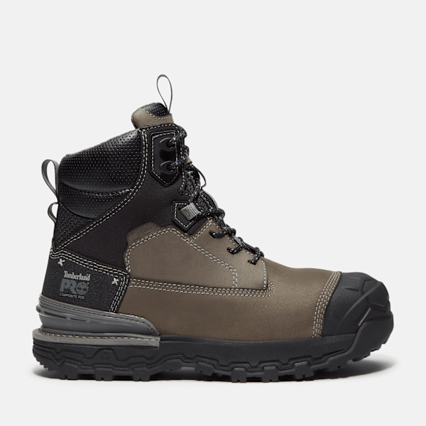 Men's Boondock Ultralight 6" Composite Toe Waterproof Work Boot / Grey Full-Grain/Black