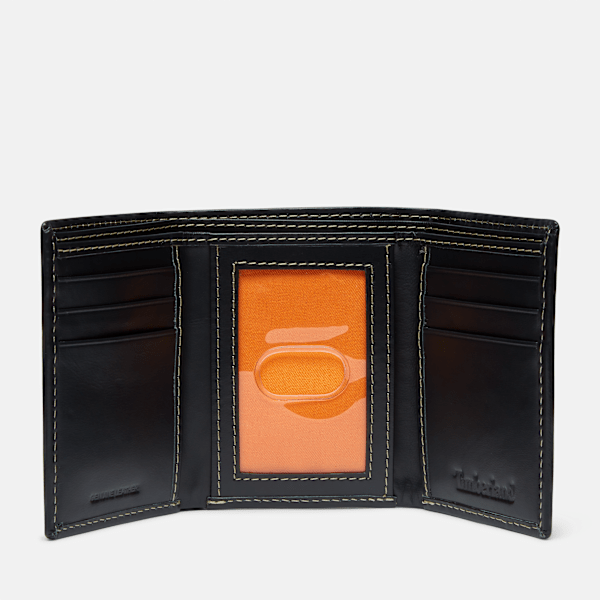Men's Durham Leather Trifold Wallet / Black