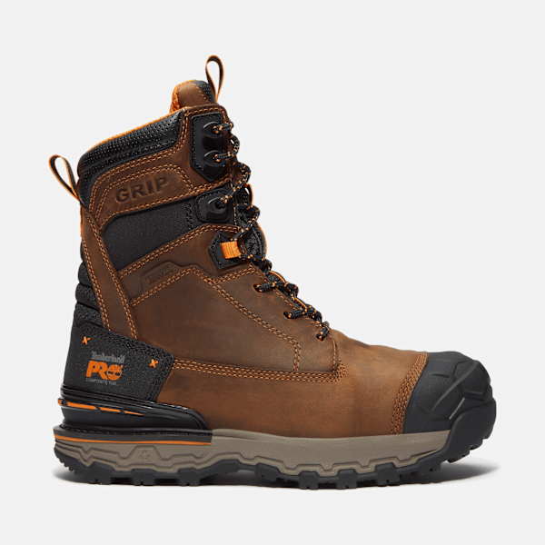 Men's Boondock Ultralight 8" Composite Toe Waterproof Insulated Work Boot / Medium Brown Full-Grain
