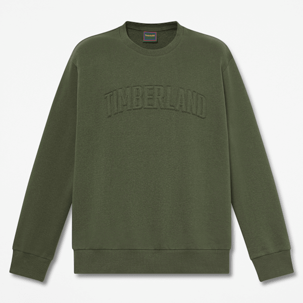 Men's Wareham Logo Patch Crew Sweatshirt / Dark Green