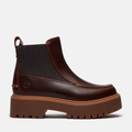 Women's Stone Street Platform Chelsea Boot / Burgundy Full-Grain