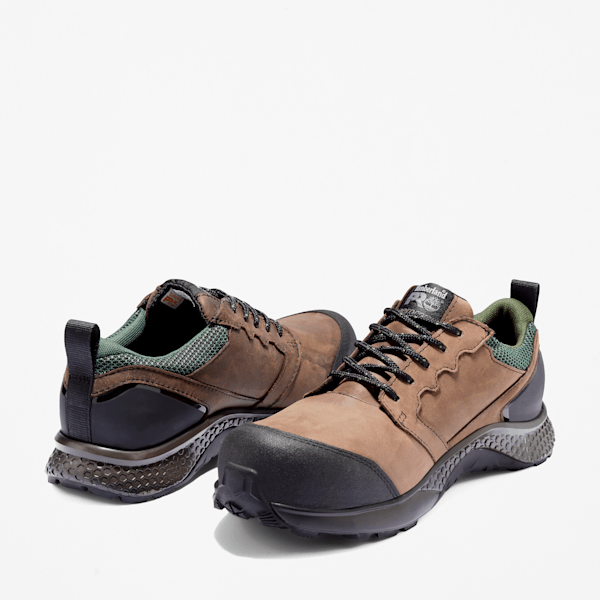 Men's Reaxion Composite Toe Waterproof Work Sneaker / Brown/Green