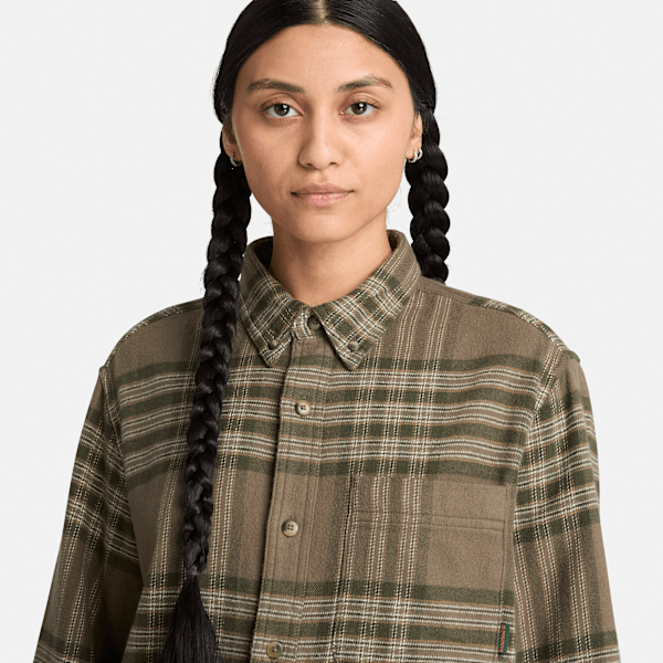 Indigo Check Regular Shirt / Dark Olive