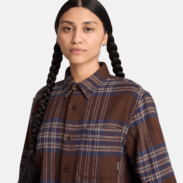 Indigo Check Regular Shirt / Chicory Coffee Brown