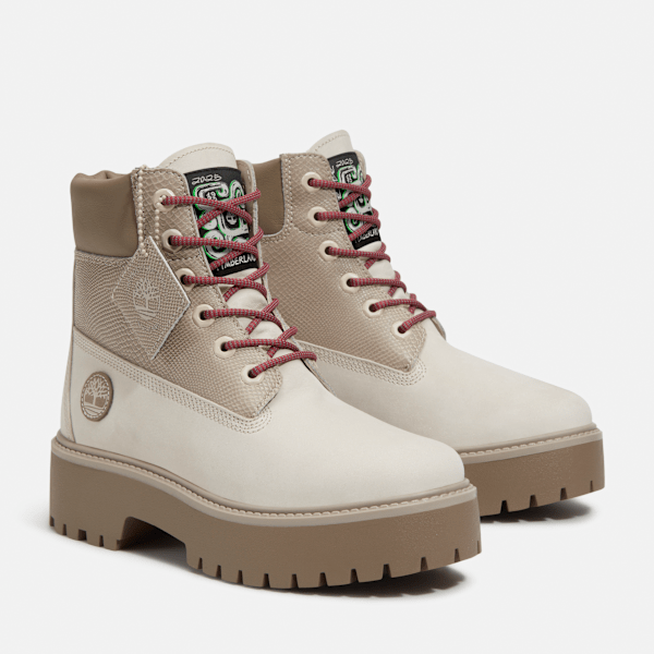 Women's Year of the Snake Stone Street 6-Inch Waterproof Platform Boot / White Nubuck