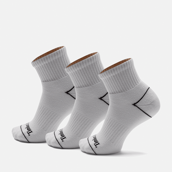 Bowden 3-Pack Full Cushion Quarter Sock / White