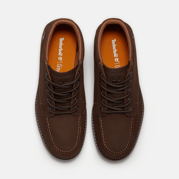 Men's Redwood Edge Moc Toe Chukka Boot / Dark Brown Nubuck
