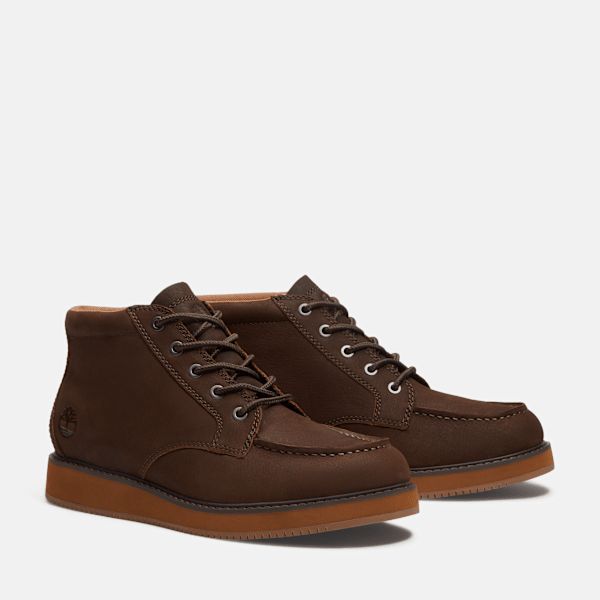 Men's Redwood Edge Moc Toe Chukka Boot / Dark Brown Nubuck