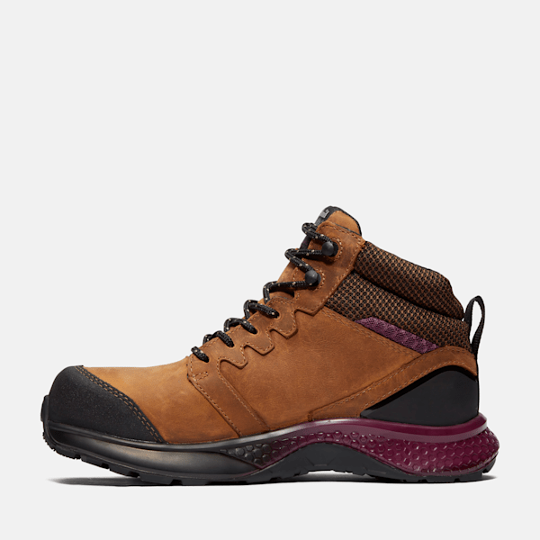 Women’s Reaxion Composite Toe Waterproof Work Boot / Brown/Purple