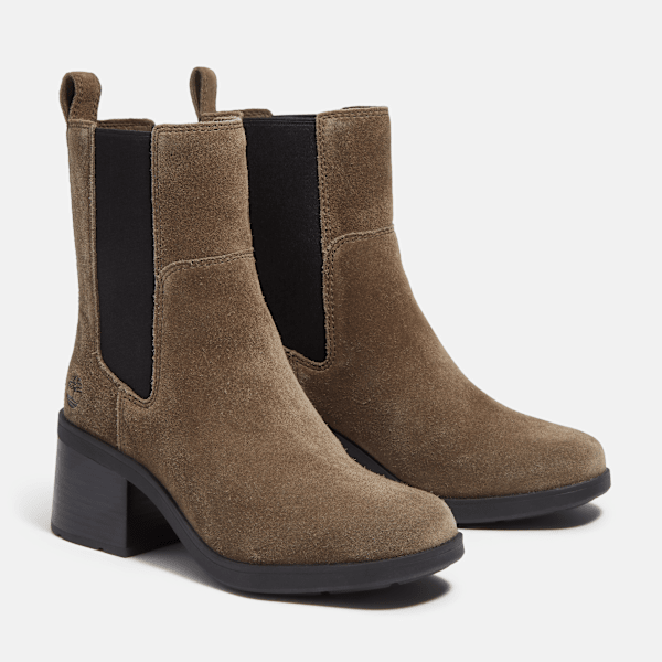 Women's Bellevaux Chelsea Boot / Dark Brown Suede/Black