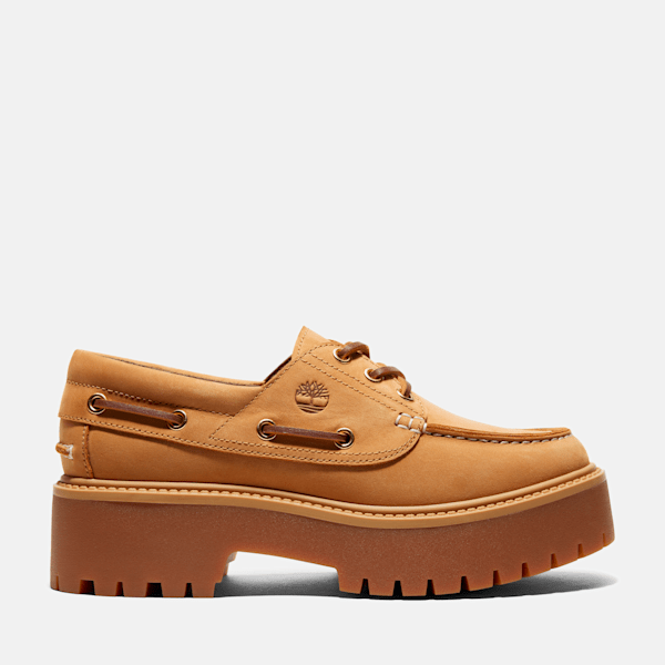 Women's Stone Street Platform Boat Shoe / Wheat