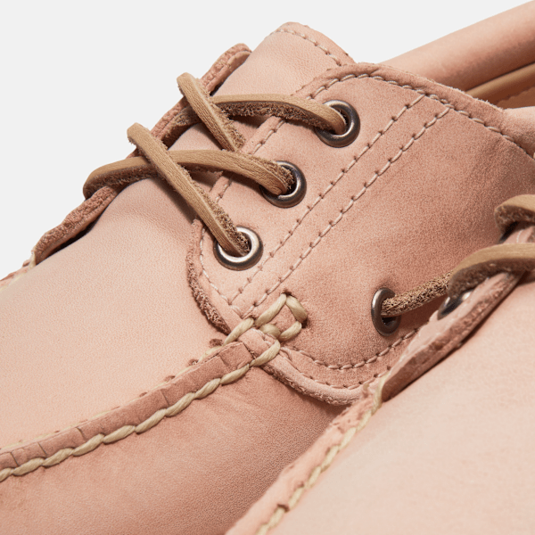 Women's Timberland® Authentic 3-Eye Boat Shoe / Light Pink Full-Grain