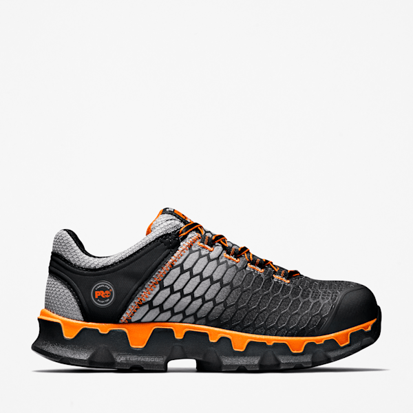 Men's Timberland PRO® Powertrain Sport Alloy Toe Work Sneaker / Grey/Orange