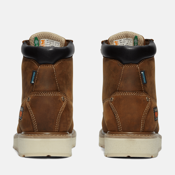 Men's Timberland PRO® Gridworks 6" Waterproof Moc-Toe Work Boot / Brown Full-Grain