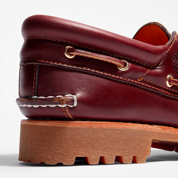 Men's Timberland® Authentic 3-Eye Lug Handsewn Boat Shoe / Burgundy