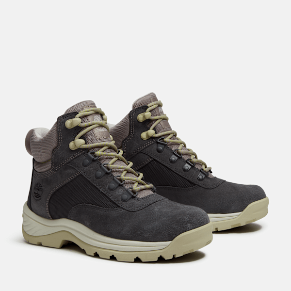 Women's White Ledge Mid Waterproof Hiking Boot / Dark Grey Suede