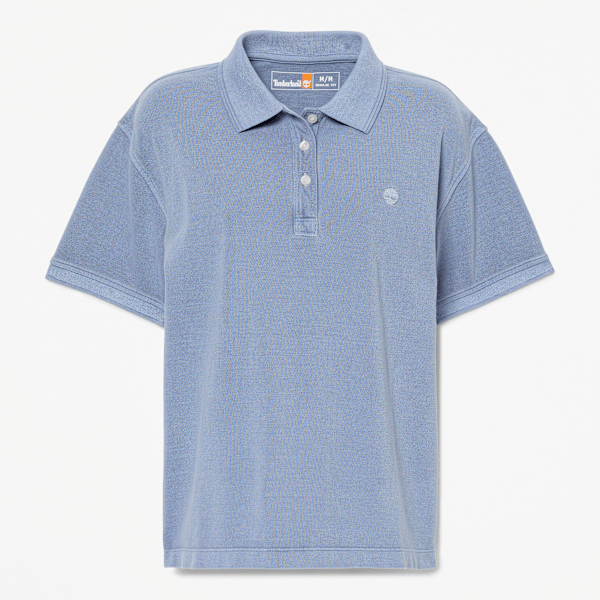 Women's Garment Dyed Short-Sleeve Pique Polo / Stone Wash