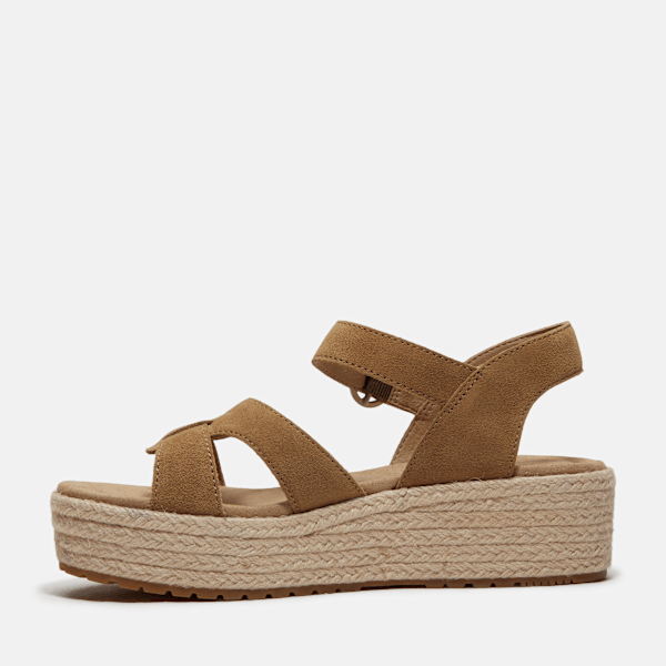 Women's Santorini Sun Backstrap Sandal / Beige Suede