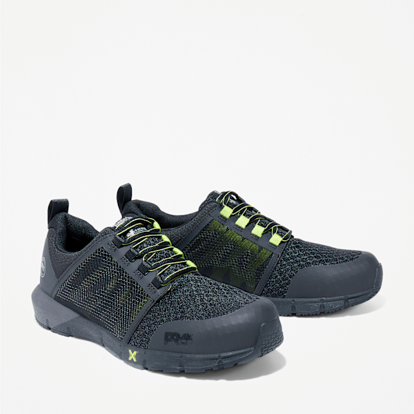 Men's Radius Composite Toe Work Sneaker / Black Hi-Vis