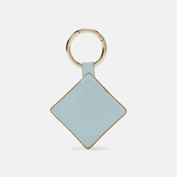Diamond Leather Keychain / Silver Blue