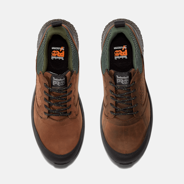 Men's Reaxion Composite Toe Waterproof Work Sneaker / Brown/Green