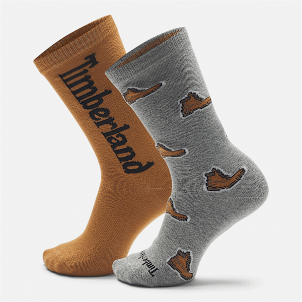 Hampshire 2-Pack Print Crew Sock / Medium Grey Heather