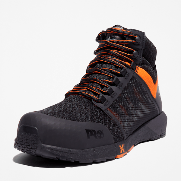 Men's Radius Composite Toe Work Sneaker / Black/Orange