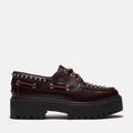 Women's Stone Street Platform Boat Shoe / Burgundy Full-Grain