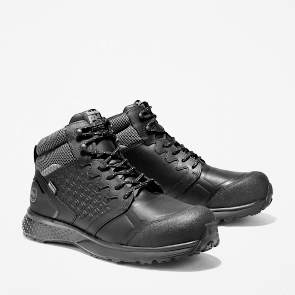 Men's Reaxion Composite Toe Waterproof Work Sneaker / Black/Grey